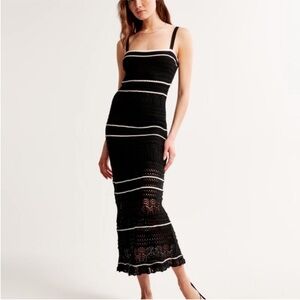 Abercrombie & Fitch Black and White Midi Dress